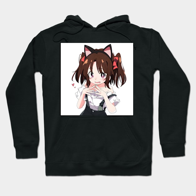 Cat Girl Retro 1990s Style Hoodie by Tazlo